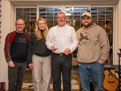 Jeff Markle Memorial Award: Presented by MPP Doug Downey, Erin Markle-Lorentz and Ben Markle to head referee Brad Simpson for best exemplifying the qualities of camaraderie, humour and passion for the game.